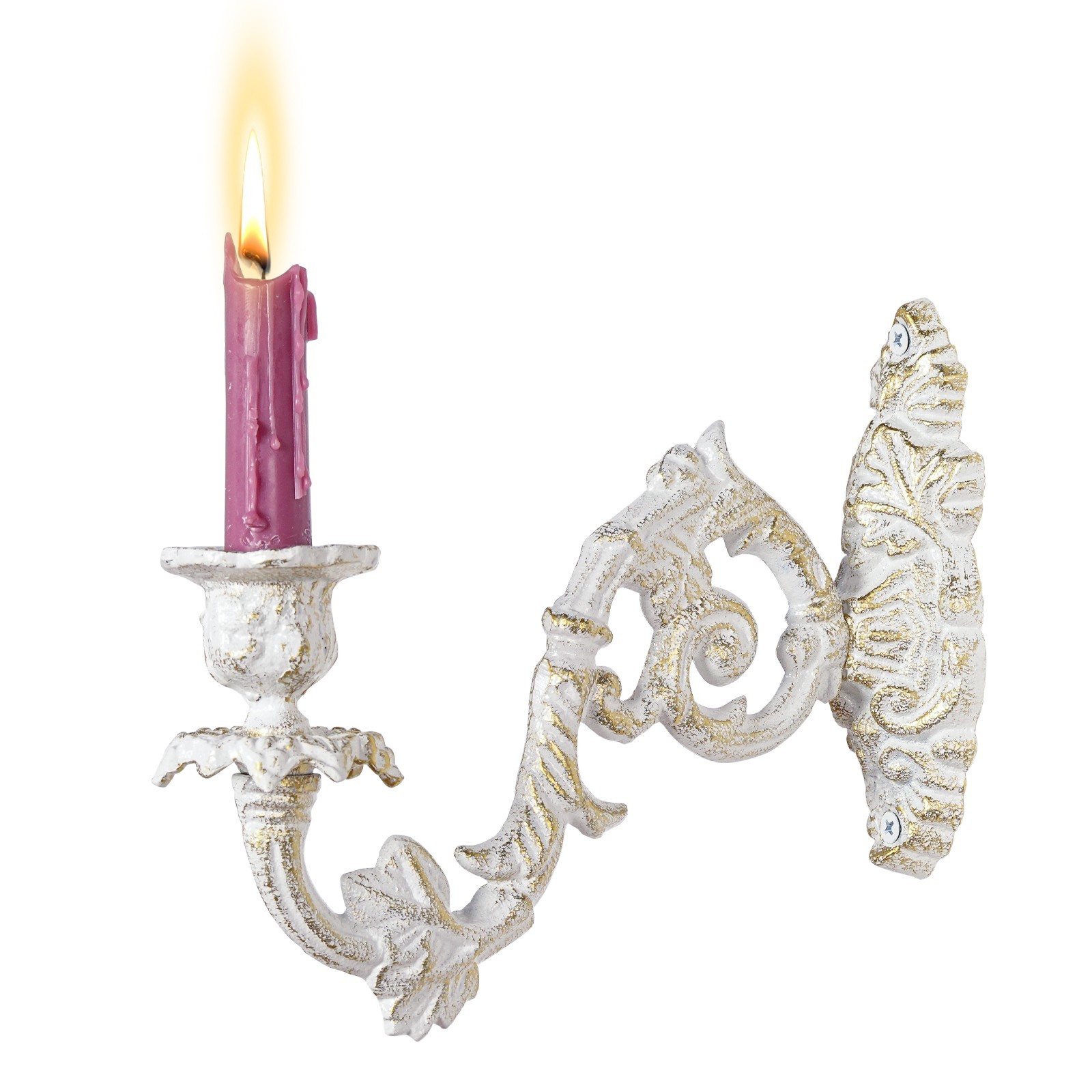 Sungmor Cast Iron Wall Candle Sconces Decorative 2pc Rustic Taper Candle Holders