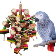Cokliomc Bird Toys, Parrot Toys Made of Natural Multi-Colored...