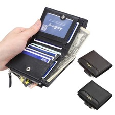 Man Short Zipper Bilfold Wallet Coin Pocket Clutch Credit Card Holder Purse US