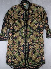 Farm Rio Martina Scarf Chemise Shirt Dress Size Small Relaxed Fit Long Sleeve