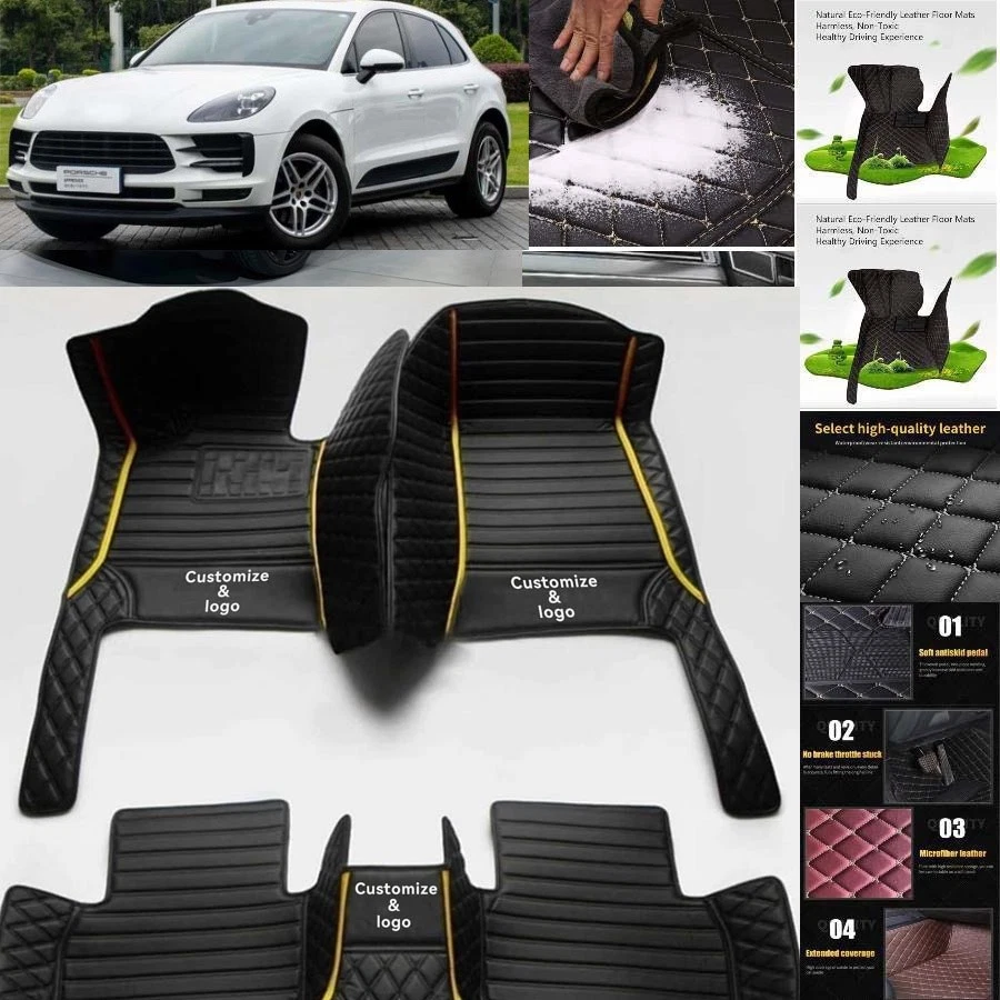 For Porsche Macan Car Floor Mats Custom Waterproof Auto Liners Carpets Foto 3 de 4