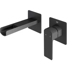 VIGO Atticus Single Handle Wall Mount Bathroom Faucet in Matte Black