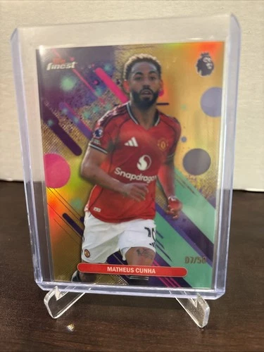 2025-26 TOPPS FINEST PREMIER LEAGUE MATHEUS CUNHA GOLD REFRACTOR #68 Ser #7/50