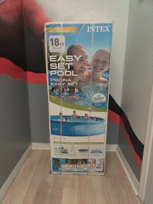 Intex 18ft x 48in Easy Set Pool Set with Cover,Ladder & Pump #26175eh