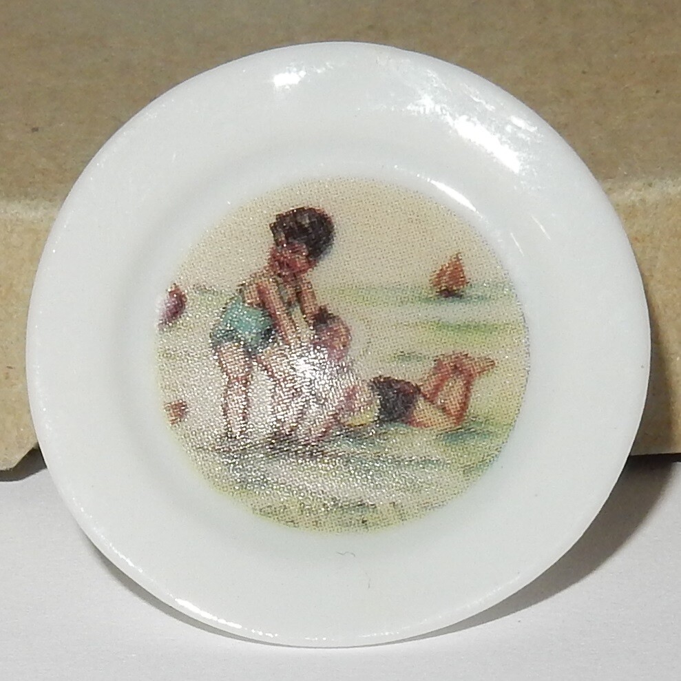 LOT DE 6 assiettes en faïence de Sarreguemines France modèle Enfants