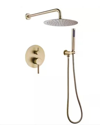 BWE A-98002 Shower Faucet Brushed Gold 1-handle Single Function Round Shower Set