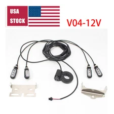E-bike 12V Front & Rear Turn Signal Light Set with Bracket Waterproof Plug US