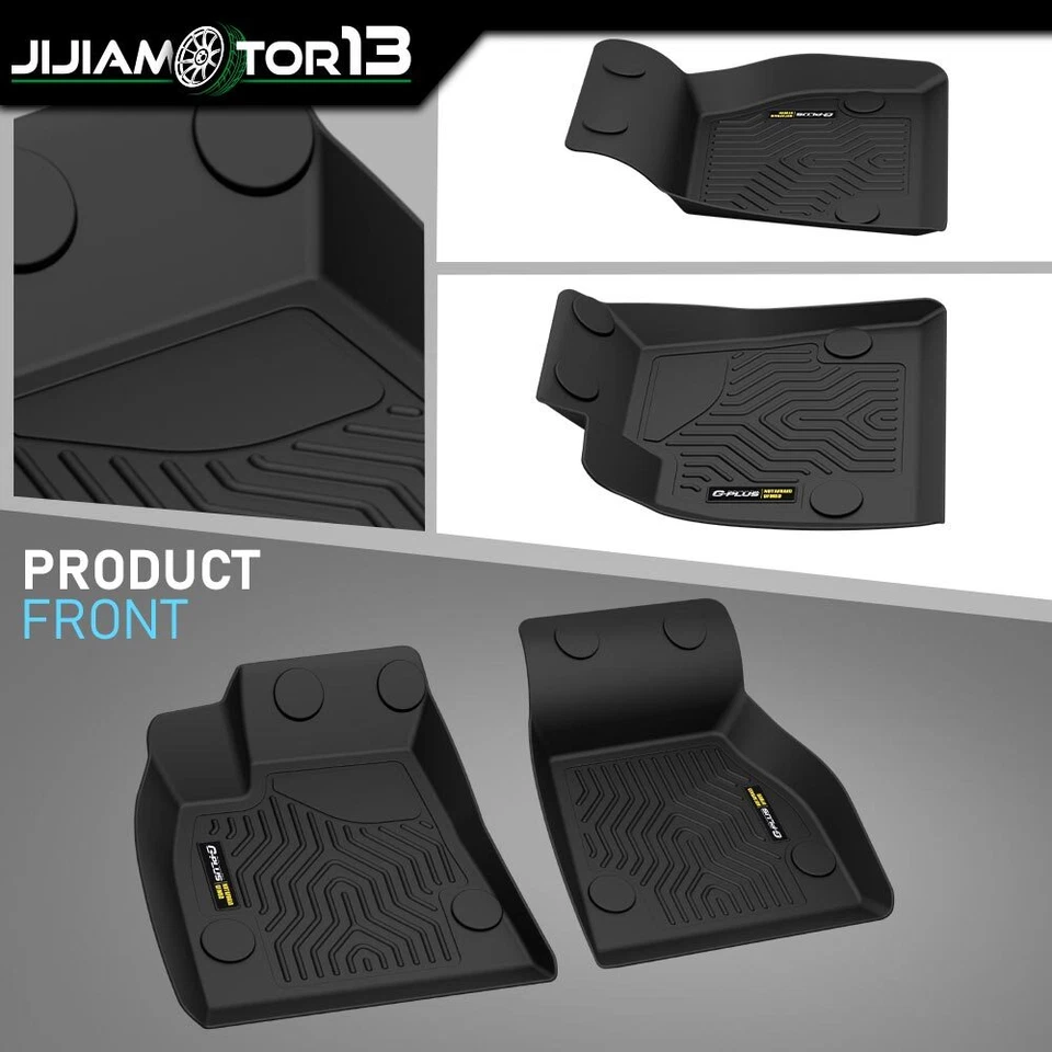 Fit For 2015-2020 Tesla Model S Floor Mats TPE All Weather Full Set Liners Black - Image 4 of 4