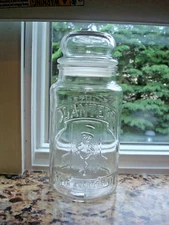 Vintage 1981 75th Anniversary Planters Mr. Peanut Glass Jar with Lid Cannister
