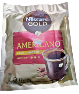 Nescafe Gold Mixes Americano - Bold  & Smooth (  12 sticks )