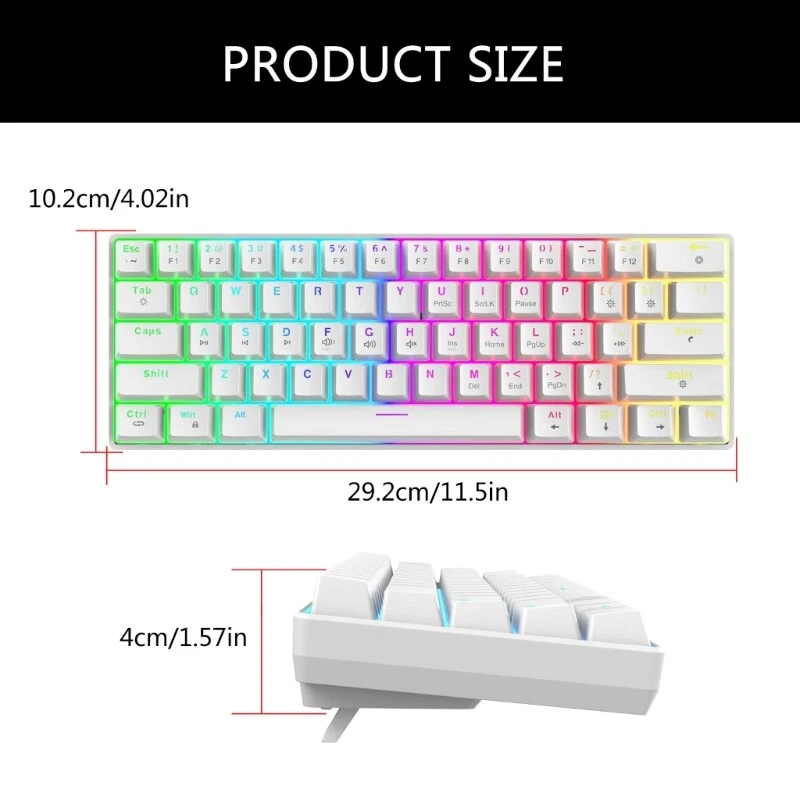 V900 61-Key Mechanical Keyboard with RGB Lighting and Hot-Swappable Keypad
