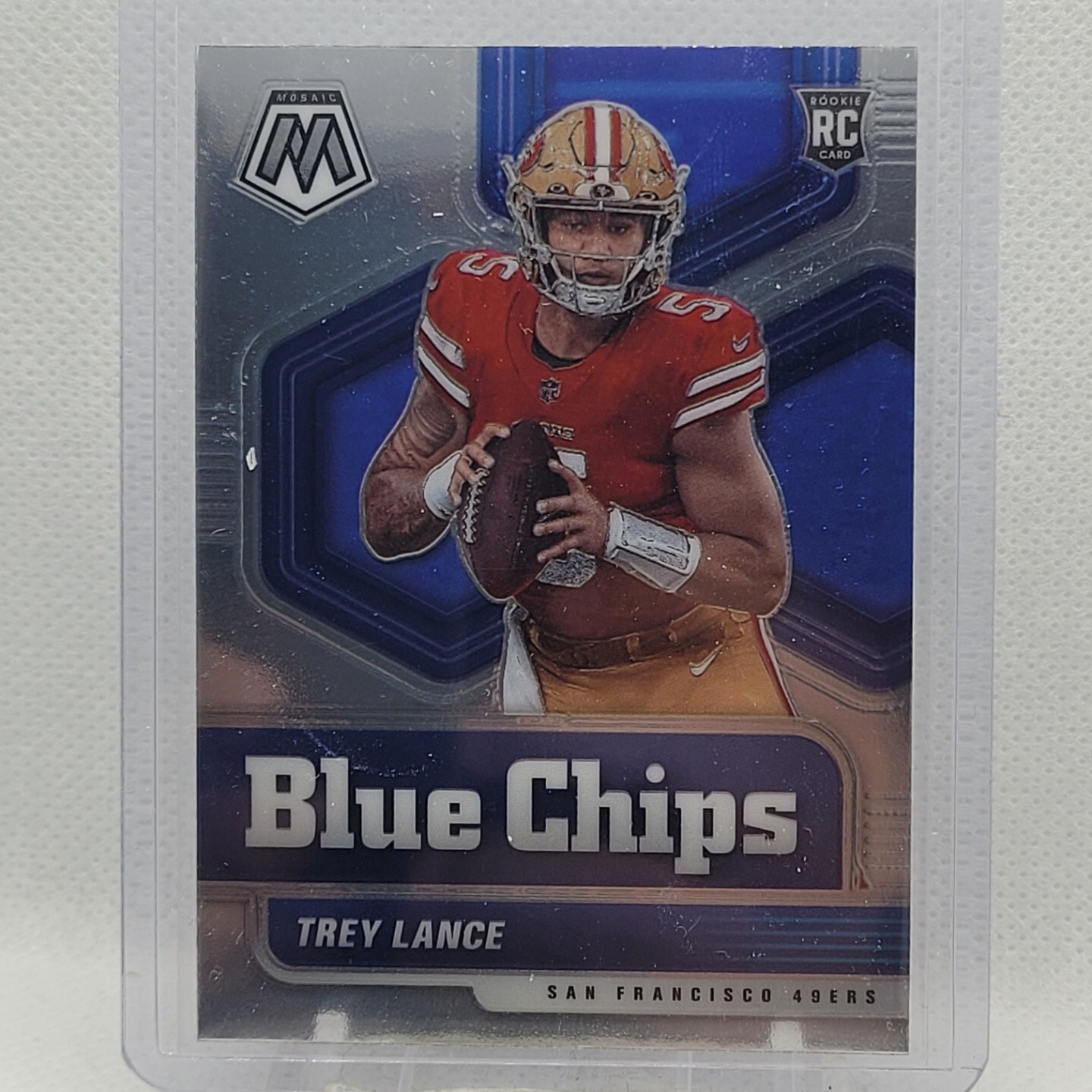 2021 Panini Mosaic Football Trey Lance Blue Chips RC