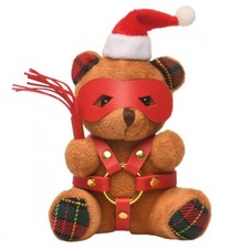 Master Series BDSM Holiday Bondage Bear Keychain Brown - Novelty Gag Gift