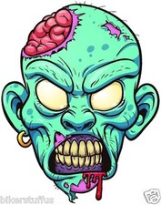 Blue Zombie Helmet Sticker Hard Hat Sticker Toolbox Sticker Laptop Sticker
