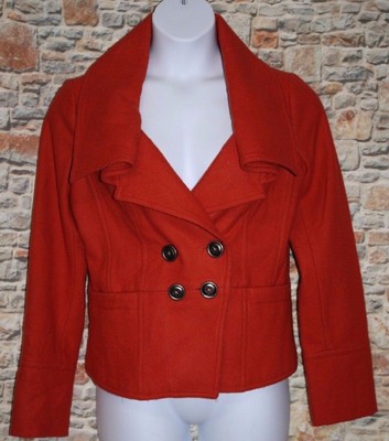Millard Fillmore Misses LARGE Military Coat Peacoat Wool Double 