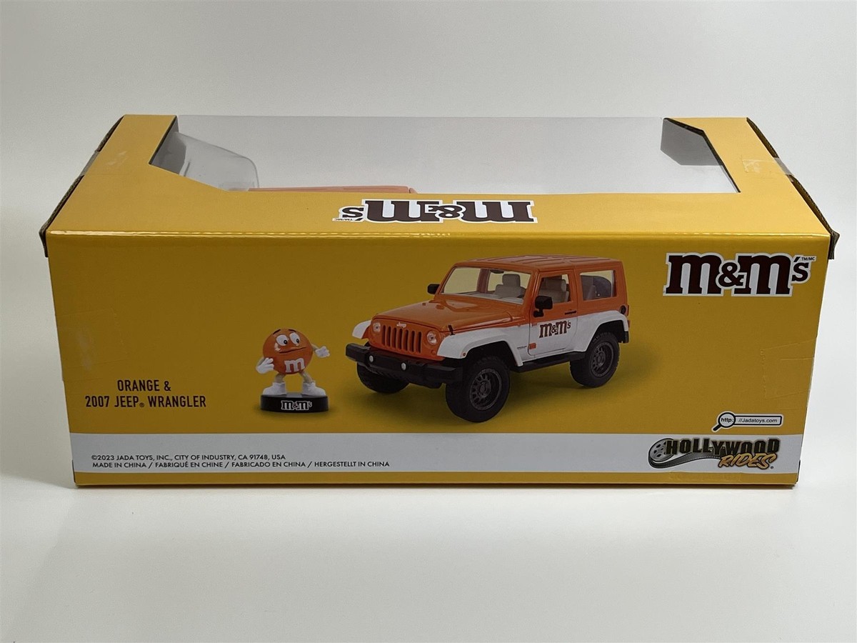 M&Ms Orange Figure and 2007 Jeep Wrangler 1:24 Scale Jada