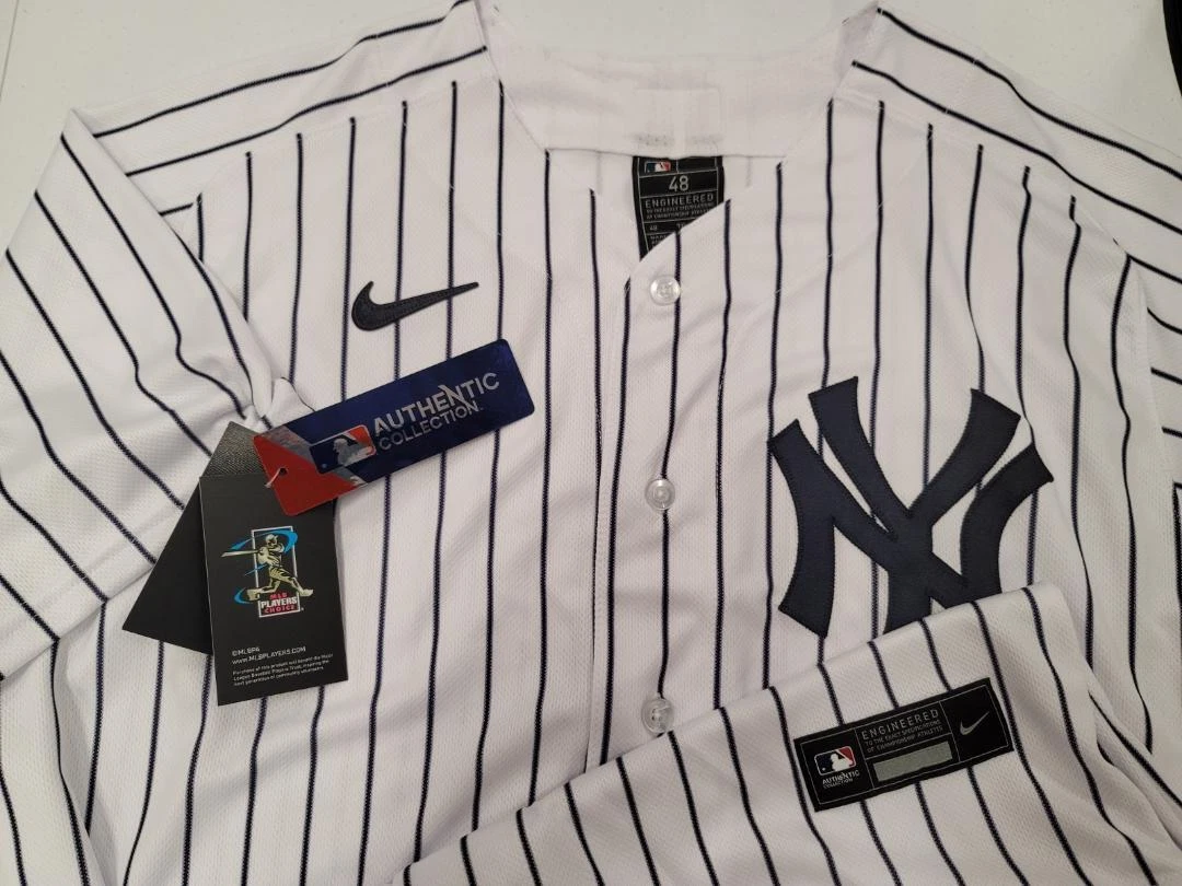 21014 Nike NEW YORK YANKEES Authentic Game 100% REAL NIKE Jersey White P/S  48