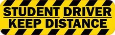10in x 3in Student Driver Keep Distance Sticker Car Truck Vehicle Bumper Decal