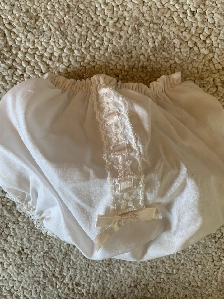 Vintage Two Piece Undergarment Set with Eyelet Lace Trim for medium baby 2 pc - Image 4 of 4