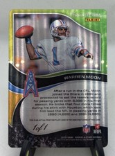 Warren Moon Printing Plate 1 Of 1 Black 2019 Panini Airborne