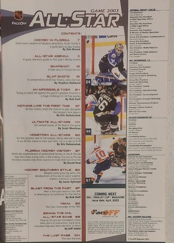ORIGINAL Vintage 2003 NHL All Star Game Program Florida Dany Heatley MVP - Picture 3 of 3
