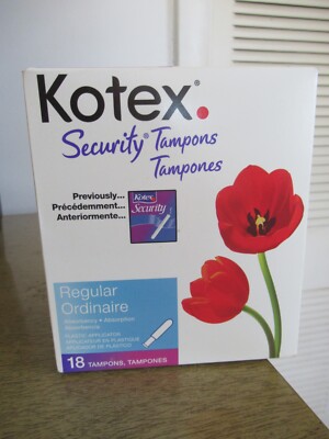 Vintage Kotex Security Tampons 18 Regular New Sealed 2004 Prop Mint