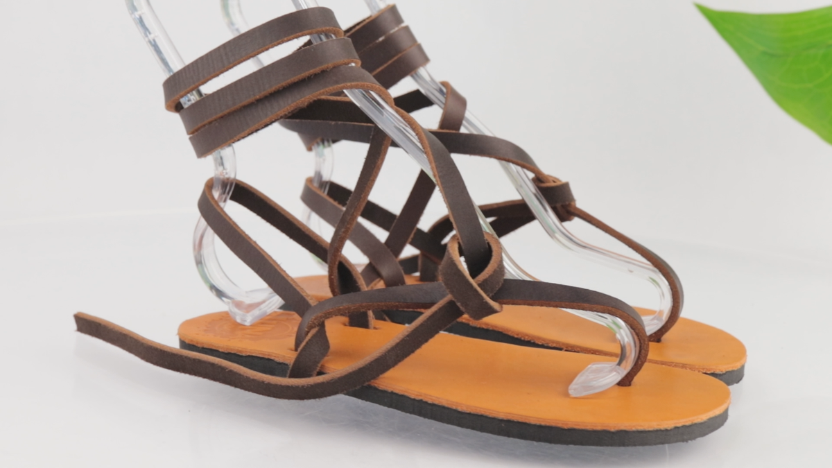 Luna Womens Earth Multi Strap Sandal Size 7 Brown Leather Barefoot
