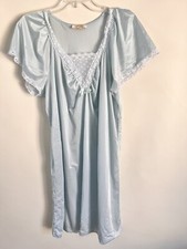 Vintage Intimate Moments Seafoam Green Nylon Short Sleeved Nightgown 1X -Med