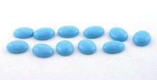 SIX 10x8 10mm x 8mm Oval Resinated Turquoise Cabochon Cab Gem Gemstone EBS5910