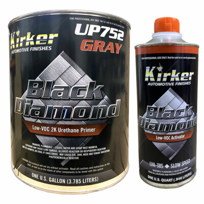 1 Gallon Kirker Black Diamond Low VOC 2K Urethane Primer Gray UP752 w/ Activator