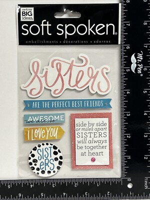 ME & MY BIG IDEAS Soft Spoken Sisters Embellishments Scrapbooking