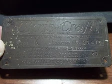 Original Chris Craft  6 Emblem Badge Trim Plaque Name I.D. Plate
