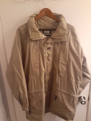 HELLY HANSEN - HellyTech Mens Size XLarge Hooded Tan Jacket Coat Nylon