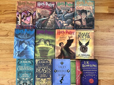 Lot of 13 HARRY POTTER Books Complete Series (1-7) by JK Rowling