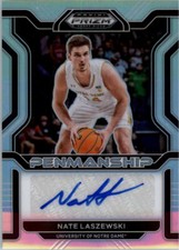 2022-23 Prizm Draft College Penmanship Prizms Silver 39 Nate Laszewski Auto