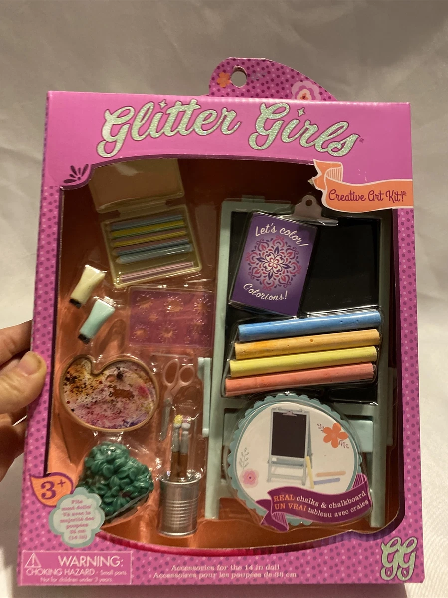 Battat Glitter Girls 14 Doll Creative Art Kit Set - Mini School Supplies  NEW