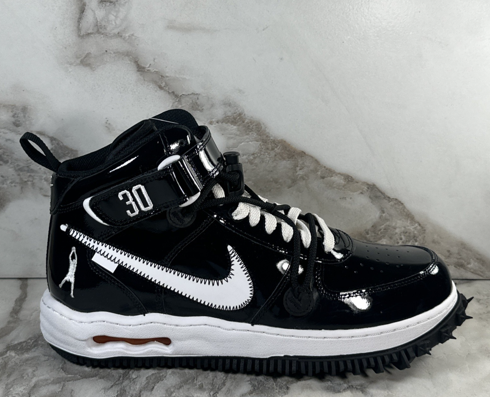 OFF WHITE X NIKE Scarpe Nike Off White x Air Force 1 Mid SP Uomo TG 11 Nero Sheed Nuove DR0500 001