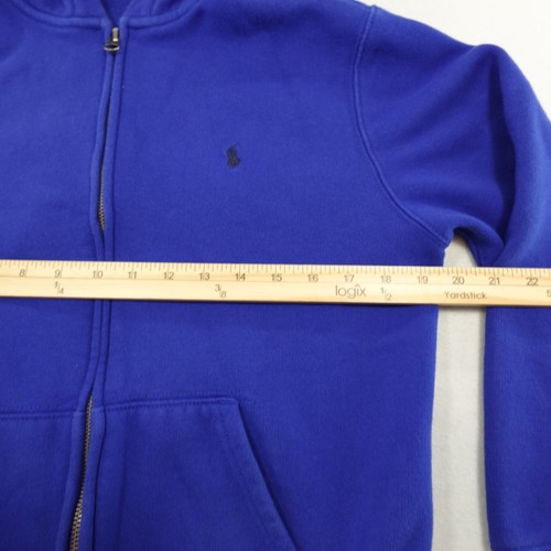 Polo Ralph Lauren Hoodie Boys L 14-16 Zip Up Hoodie Blue Pony Full Zip - Picture 7 of 11