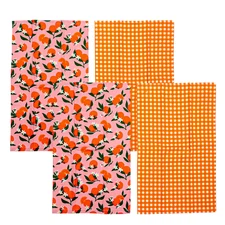Kate Spade Squeeze The Day & Gingham Kitchen Towels 4-Pack 100% Cotton