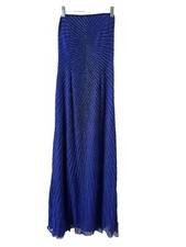 Blue Beaded Strapless Formal Gown 8