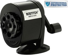 Bostitch Metal Antimicrobial Manual Pencil Sharpener MPS1BLK