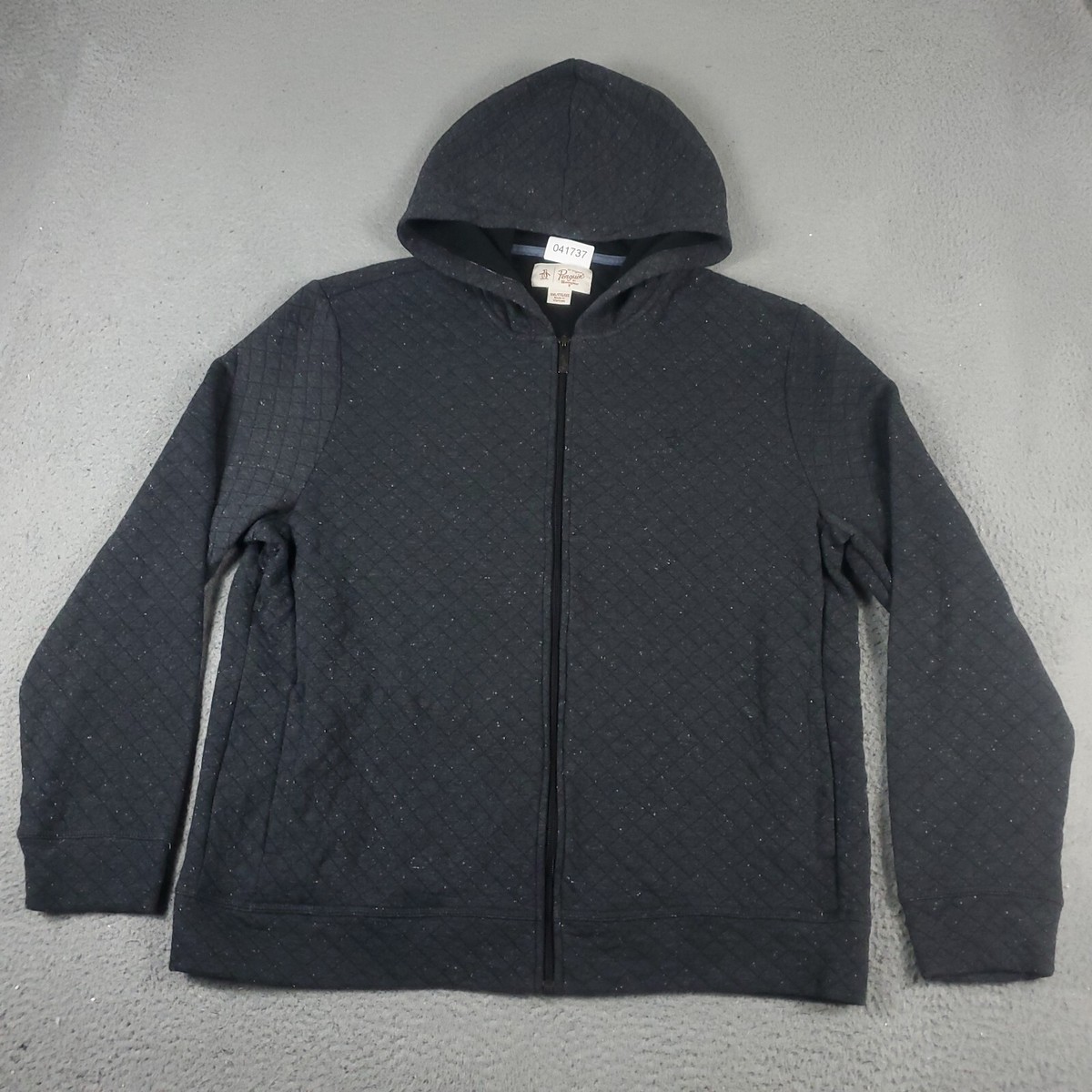 Penguin Munsingwear Sweater Mens 2XL Gray Full Zip Up Hoodie