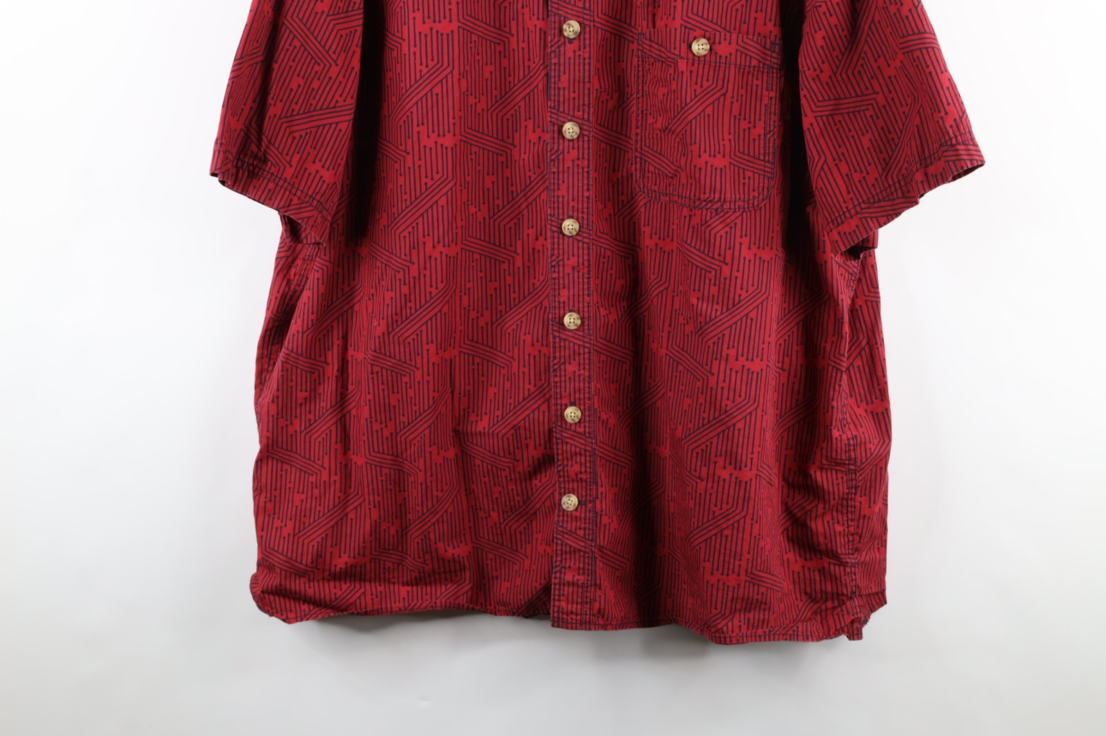 ALTRA Camicia Duluth Trading Co uomo 2XLT vestibilità rilassata sbiadita manica corta abbottonata rossa