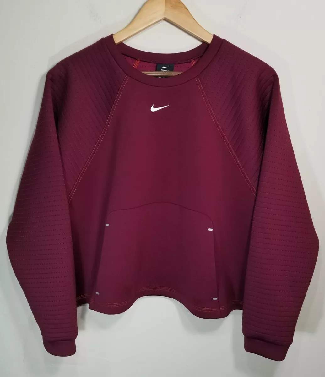 Nike Pro Women's Size Large Long Sleeve Cropped Athletic Gym Pullover  Sweatshirt