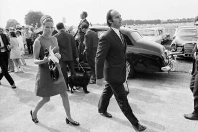 Karim Aga Khan and his wife Salima during the Prix de Diane at the- Old Photo 1