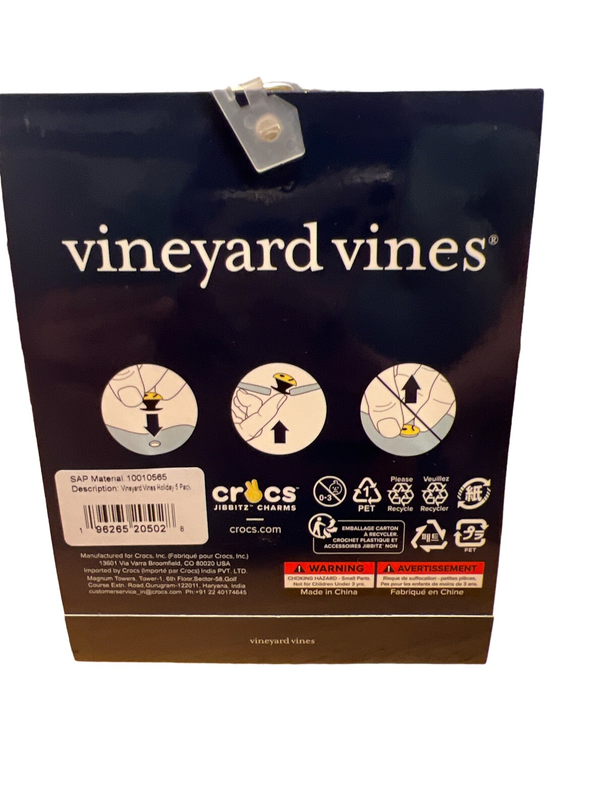 Crocs Vineyard Vines 5 Pack Holiday Jibbitz Charms Limited Editions NWT