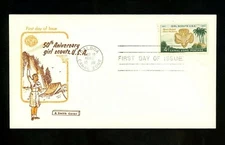 US Postal History Canal Zone #156 FDC Smith GSA Girl Scouts 1962 Balboa CZ