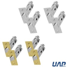 4 Sets UAP Tubular Mortice Latch Square Forend Latches for Internal Doors, 65-75