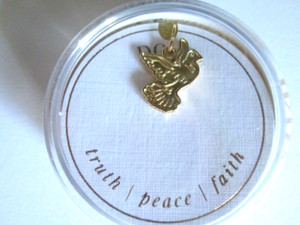 Authentic ALEX AND ANI STERLING SILVER 14K GOLD PLATED DOVE CHARM, !