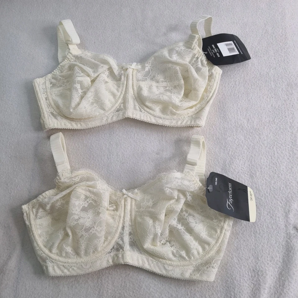 Sujetador de encaje crema FAYREFORM talla 12D paquete de 2 nuevos con etiquetas precio de venta sugerido por el fabricante $39,95 cada uno  Foto 2 de 4